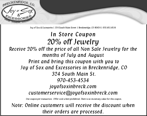 events page coupon 20% off Jewelry